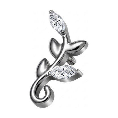 Titanium Top Curved Vine With Marquise Stones Internally Threaded