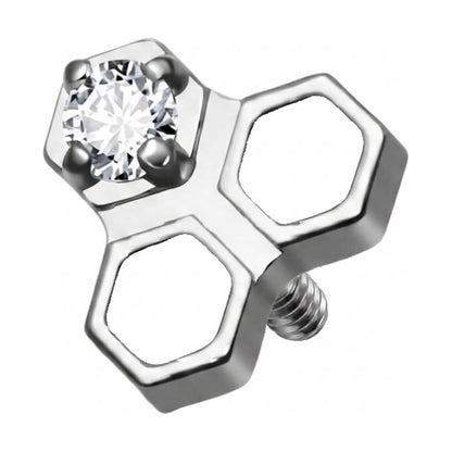 Titanium Top Honeycomb Hexagon With Stone Internally Threaded
