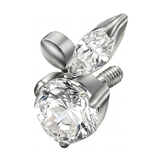 Titanium Top Round Stone Leaf Cluster Internally Threaded