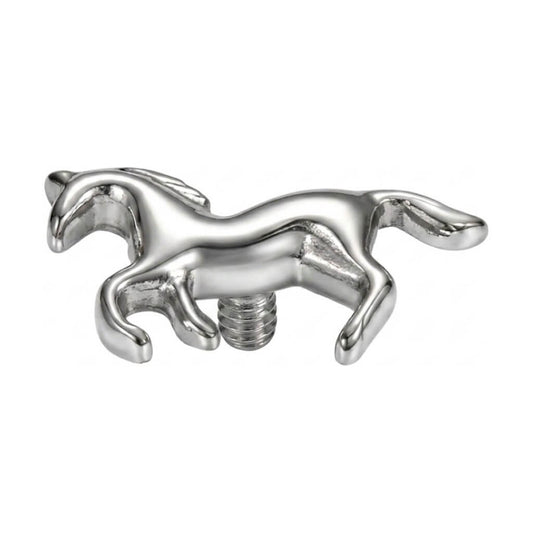 Titanium Top Galloping Horse Silhouette Internally Threaded